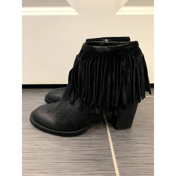 Azura European Luxury Bernat Suede Fringe Western Booties Size EU 37 / US 6.5-7 - Picture 3 of 9